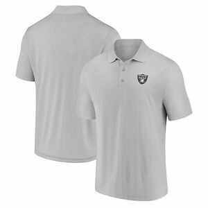 Las Vegas Raiders Fanatics Polo Shirt Mens XL Silver NFL Team Logo Size 3XL
